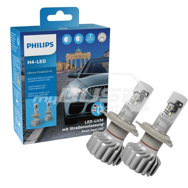 Set Glühlampen Philips Ultinon Pro6000 H4-LED